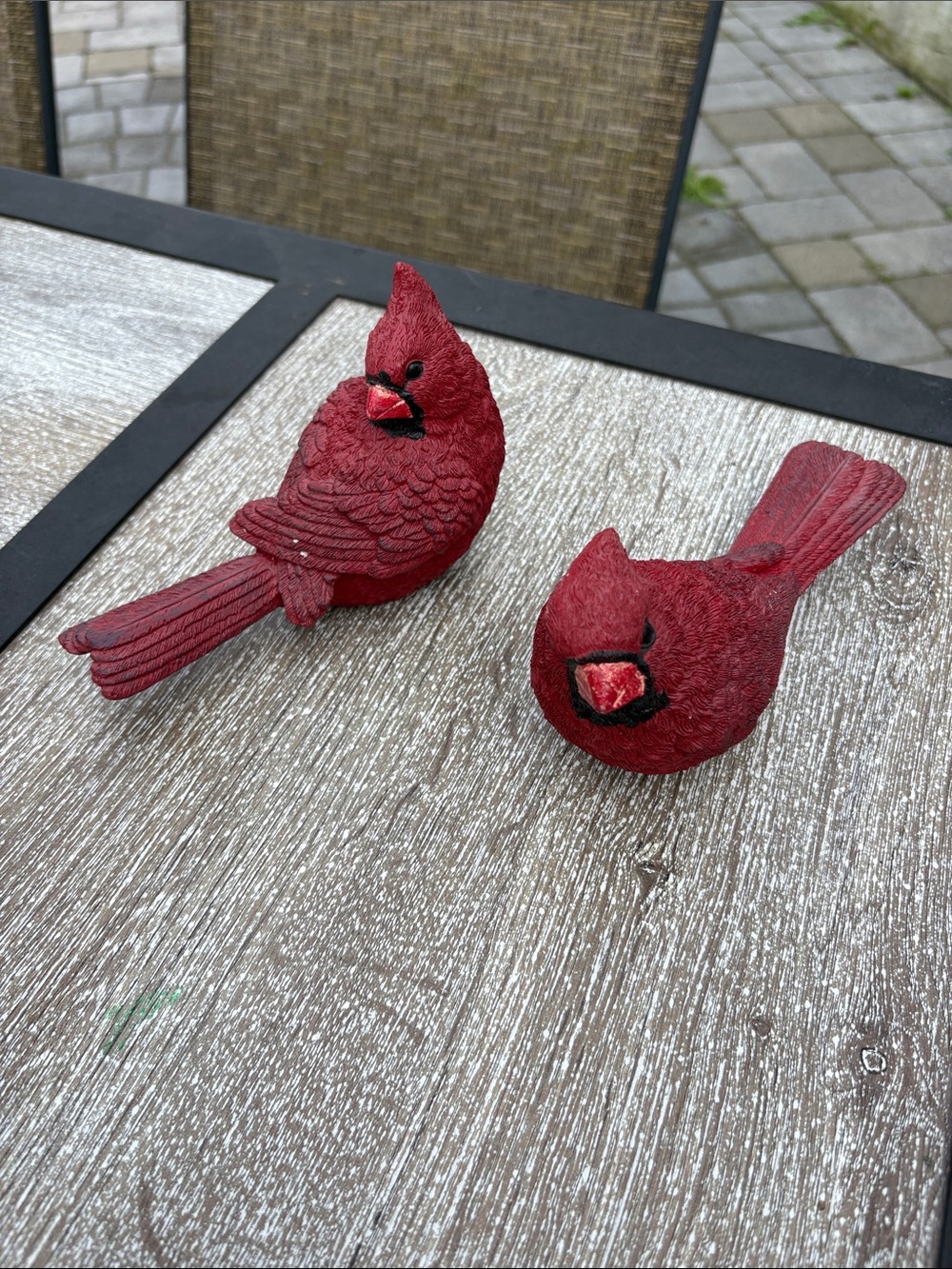 Decorative Red Cardinal Bird Figurines - Set of 2